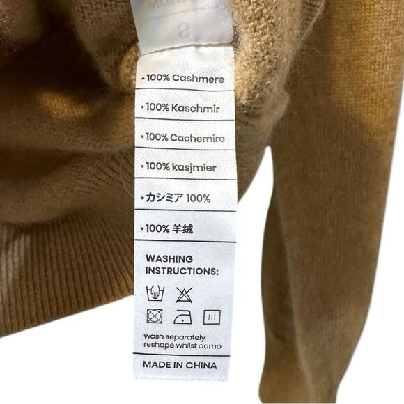 LILYSILK 100% Cashmere Turtleneck Sweater Camel Color S 4 6 - Picture 7 of 8